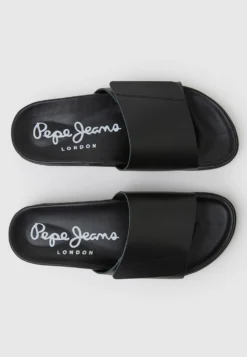 Pepe Jeans Bio M Slider Covered - Sandalias Planas - Black -Zapateria Top 5a1ee85c0a994fa2ad17f9ff51c00e2b